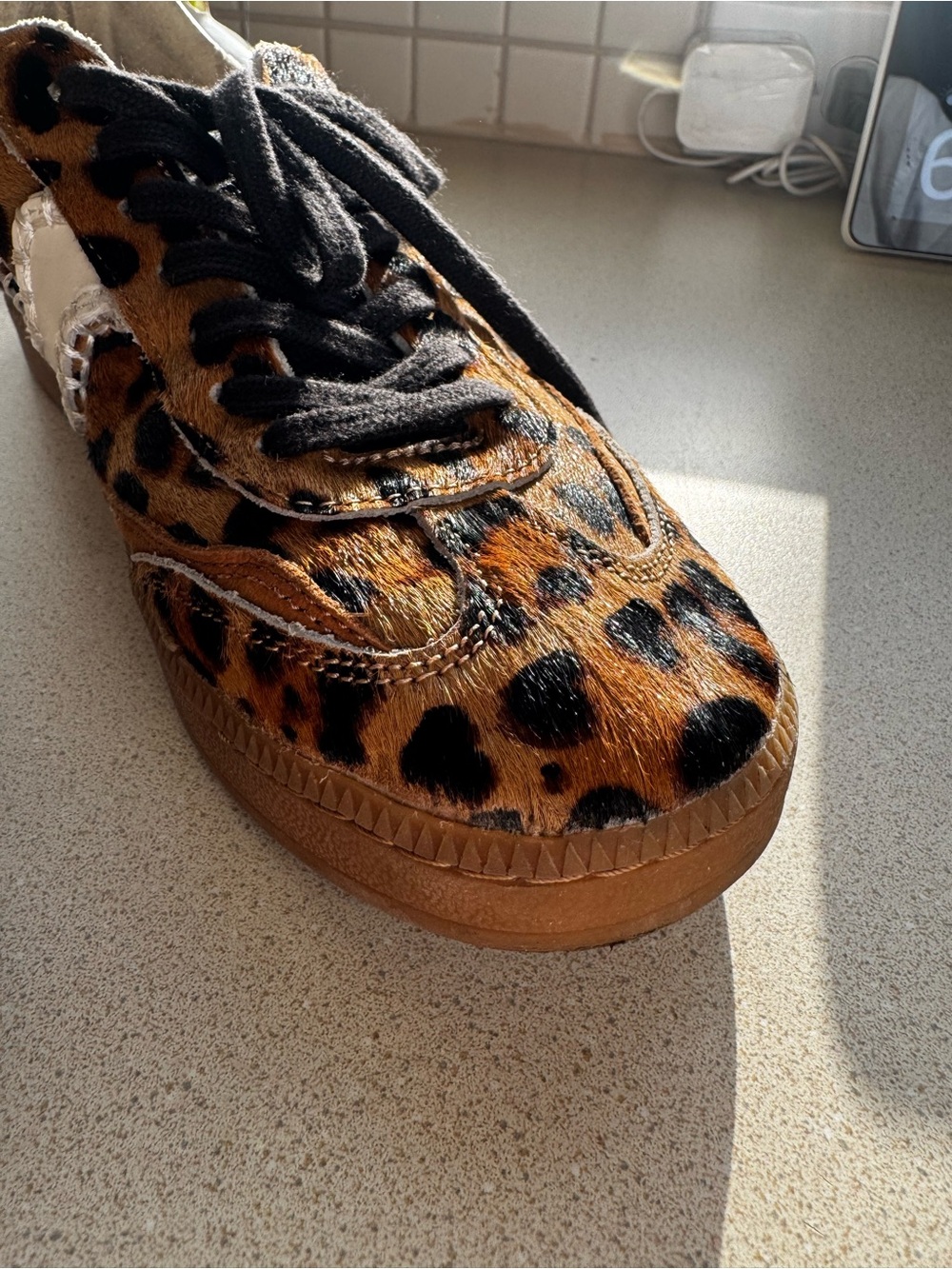 Dolce Vita Leopard-Print Sneakers with White Accent - Picture 5 of 5